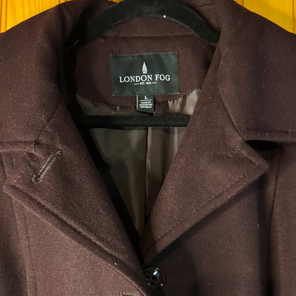 London Fog Rich Purple Pea Coat - Picture 3 of 6